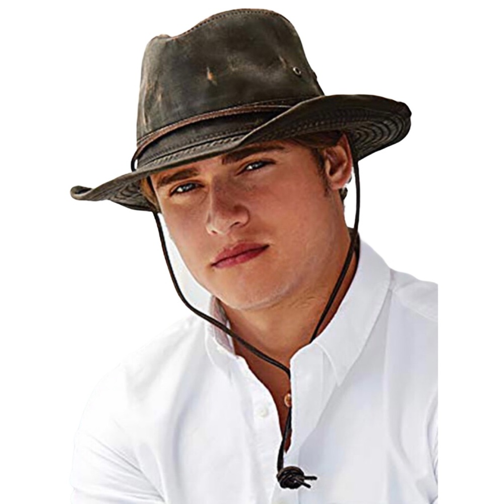 Dorfman Pacific x Urban Outfitters Outback XXXL / 3X Brown Hat w/Chin Cord